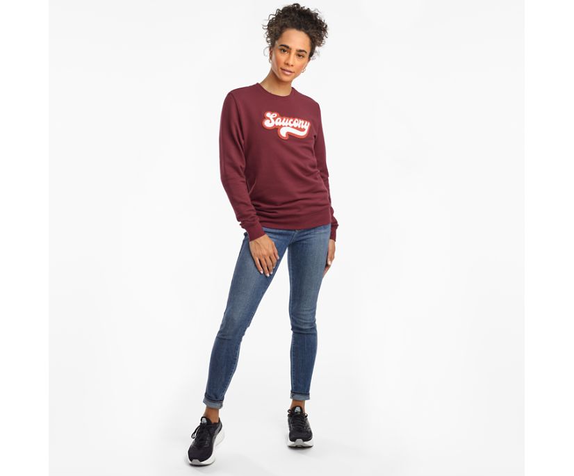 Saucony Rested Crewneck Women's Shirts Burgundy | Canada 283VRWD